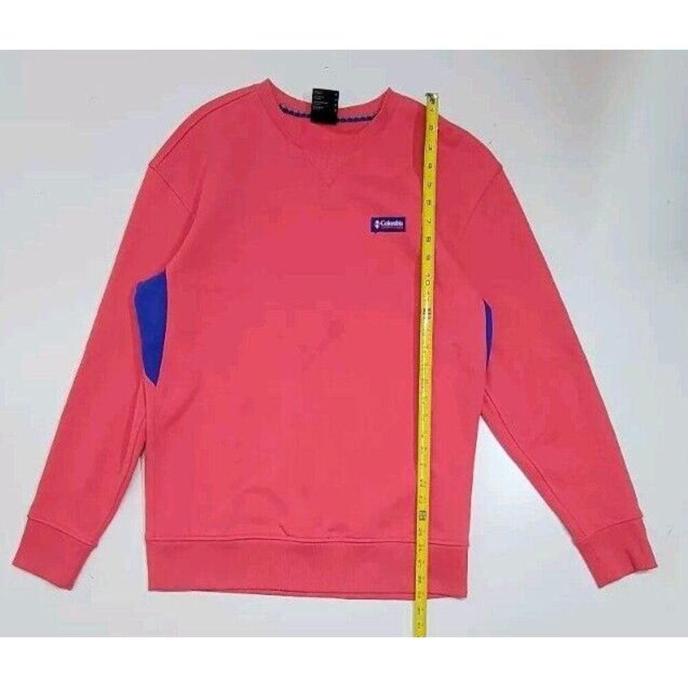 Vintage Columbia Pullover Sweatshirt Neon Pink Purple Crew Neck Mens Size M